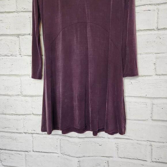 Anthropologie Dolan Left Coast Collection Plum Women's Plunging Swing Dress Sz M - Picture 4 of 13